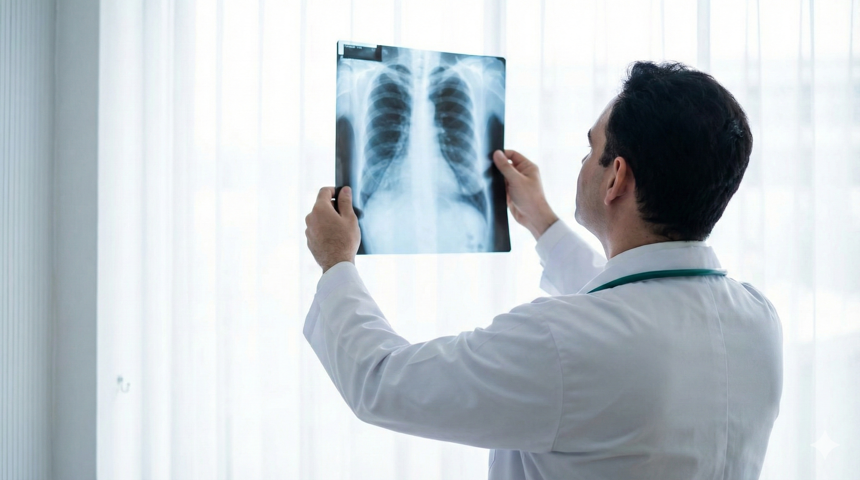 Médico analisando exame de imagem